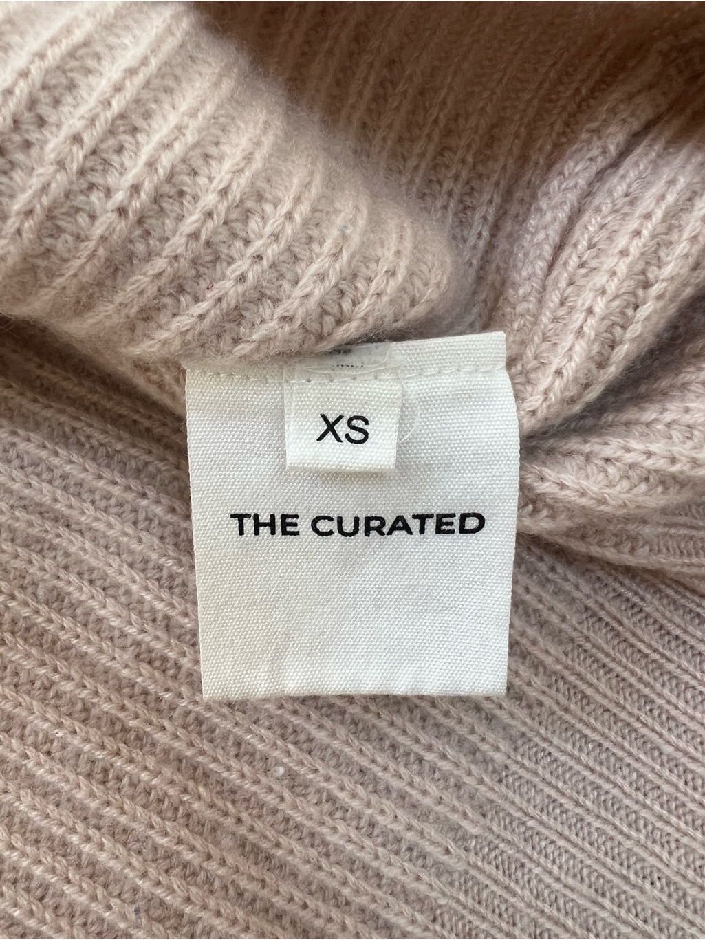 The Curated Chunky Crew Cashmere Sweater In Panna Cotta Size Xs Euc — image 5 of 6